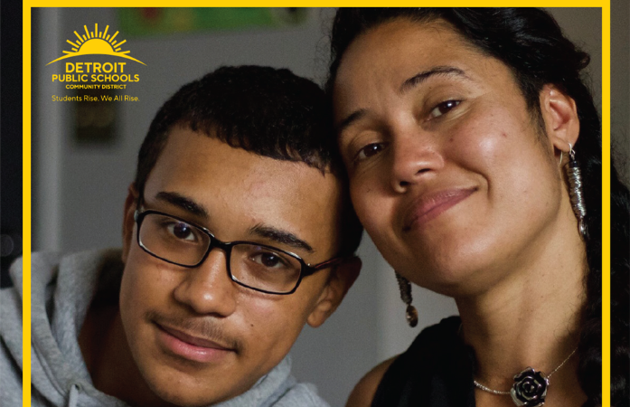  Male student with his mom